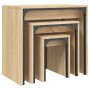 Mesas de centro apilables 3 pzas madera ingeniería roble Sonoma de , Mesas de centro - Ref: Foro24-837823, Precio: 47,47 €, D...
