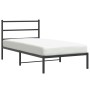 Estructura de cama con cabecero metal negro 100x190 cm de , Camas y somieres - Ref: Foro24-355359, Precio: 61,38 €, Descuento: %