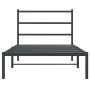 Estructura de cama con cabecero metal negro 100x190 cm de , Camas y somieres - Ref: Foro24-355359, Precio: 61,38 €, Descuento: %