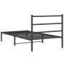 Estructura de cama con cabecero metal negro 100x190 cm de , Camas y somieres - Ref: Foro24-355359, Precio: 61,38 €, Descuento: %
