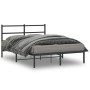 Estructura de cama con cabecero metal negro 140x190 cm de , Camas y somieres - Ref: Foro24-355365, Precio: 90,96 €, Descuento: %