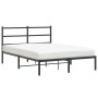 Estructura de cama con cabecero metal negro 140x190 cm de , Camas y somieres - Ref: Foro24-355365, Precio: 90,96 €, Descuento: %