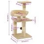 Rascador para gatos con postes de sisal 65 cm beige de vidaXL, Mobiliario para gatos - Ref: Foro24-170609, Precio: 38,01 €, D...