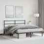 Estructura de cama con cabecero metal negro 150x200 cm de , Camas y somieres - Ref: Foro24-355367, Precio: 93,36 €, Descuento: %