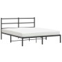 Estructura de cama con cabecero metal negro 150x200 cm de , Camas y somieres - Ref: Foro24-355367, Precio: 93,36 €, Descuento: %