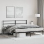 Estructura de cama con cabecero metal negro 193x203 cm de , Camas y somieres - Ref: Foro24-355371, Precio: 104,17 €, Descuent...