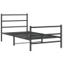 Estructura de cama con cabecero y estribo metal negro 100x200cm de , Camas y somieres - Ref: Foro24-355378, Precio: 69,95 €, ...