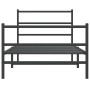 Estructura de cama con cabecero y estribo metal negro 100x200cm de , Camas y somieres - Ref: Foro24-355378, Precio: 69,95 €, ...