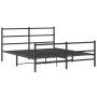 Estructura de cama con cabecero y estribo metal negro 160x200cm de , Camas y somieres - Ref: Foro24-355386, Precio: 108,85 €,...