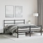 Estructura de cama con cabecero y estribo metal negro 160x200cm de , Camas y somieres - Ref: Foro24-355386, Precio: 108,85 €,...
