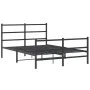 Bed frame with headboard and black metal footboard 140x200cm by , Beds and slatted bases - Ref: Foro24-355384, Price: 93,51 €...