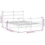 Bed frame with headboard and black metal footboard 140x200cm by , Beds and slatted bases - Ref: Foro24-355384, Price: 93,51 €...