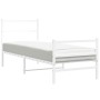 Estructura cama metal con cabecero y estribo blanco 80x200 cm de , Camas y somieres - Ref: Foro24-355423, Precio: 66,08 €, De...