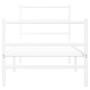 Estructura cama metal con cabecero y estribo blanco 80x200 cm de , Camas y somieres - Ref: Foro24-355423, Precio: 66,08 €, De...
