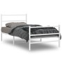 Estructura cama metal con cabecero y estribo blanco 107x203 cm de , Camas y somieres - Ref: Foro24-355428, Precio: 75,93 €, D...