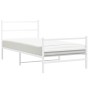 Estructura cama metal con cabecero y estribo blanco 107x203 cm de , Camas y somieres - Ref: Foro24-355428, Precio: 75,93 €, D...