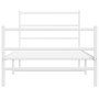 Estructura cama metal con cabecero y estribo blanco 107x203 cm de , Camas y somieres - Ref: Foro24-355428, Precio: 75,93 €, D...