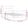 Estructura cama metal con cabecero y estribo blanco 107x203 cm de , Camas y somieres - Ref: Foro24-355428, Precio: 75,93 €, D...