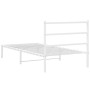 Estructura de cama de metal con cabecero blanco 100x200 cm de , Camas y somieres - Ref: Foro24-355409, Precio: 63,95 €, Descu...