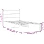 Estructura de cama de metal con cabecero blanco 100x200 cm de , Camas y somieres - Ref: Foro24-355409, Precio: 63,95 €, Descu...