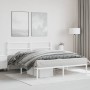 Estructura de cama de metal con cabecero blanca 150x200 cm de , Camas y somieres - Ref: Foro24-355416, Precio: 90,01 €, Descu...