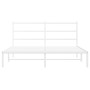 Estructura de cama de metal con cabecero blanca 150x200 cm de , Camas y somieres - Ref: Foro24-355416, Precio: 90,01 €, Descu...