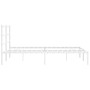 Estructura de cama de metal con cabecero blanca 150x200 cm de , Camas y somieres - Ref: Foro24-355416, Precio: 90,01 €, Descu...