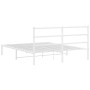 Estructura de cama de metal con cabecero blanca 150x200 cm de , Camas y somieres - Ref: Foro24-355416, Precio: 90,01 €, Descu...