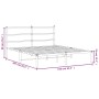 Estructura de cama de metal con cabecero blanca 150x200 cm de , Camas y somieres - Ref: Foro24-355416, Precio: 90,01 €, Descu...