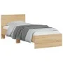 Cama con cabecero madera de ingeniería roble Sonoma 90x190 cm de , Camas y somieres - Ref: Foro24-838654, Precio: 92,47 €, De...