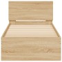 Cama con cabecero madera de ingeniería roble Sonoma 90x190 cm de , Camas y somieres - Ref: Foro24-838654, Precio: 89,49 €, De...