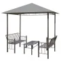 Quiosco jardín con mesa y bancos gris antracita 2,5x1,5x2,4 cm de vidaXL, Carpas y cenadores - Ref: Foro24-44755, Precio: 304...