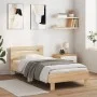 Estructura de cama cabecero luces LED roble Sonoma 90x190 cm de , Camas y somieres - Ref: Foro24-838745, Precio: 87,11 €, Des...