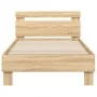 Estructura de cama cabecero luces LED roble Sonoma 90x190 cm de , Camas y somieres - Ref: Foro24-838745, Precio: 87,11 €, Des...