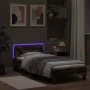Estructura de cama cabecero luces LED roble ahumado 90x190 cm de , Camas y somieres - Ref: Foro24-838747, Precio: 87,11 €, De...