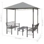 Quiosco jardín con mesa y bancos gris antracita 2,5x1,5x2,4 cm de vidaXL, Carpas y cenadores - Ref: Foro24-44755, Precio: 304...
