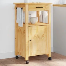 MONZA kitchen cart solid pine wood 48x40x90 cm by , Kitchen and dining carts - Ref: Foro24-376088, Price: 106,36 €, Discount: %