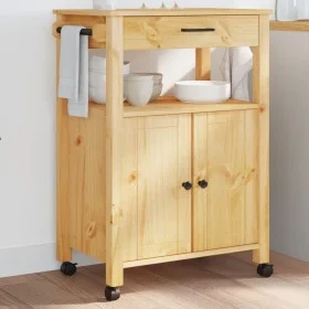 MONZA kitchen cart solid pine wood 60x40x90 cm by , Kitchen and dining carts - Ref: Foro24-376097, Price: 153,17 €, Discount: %