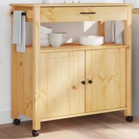 MONZA kitchen cart solid pine wood 84x40x90 cm by , Kitchen and dining carts - Ref: Foro24-376106, Price: 150,84 €, Discount: %