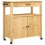 Carrito de cocina MONZA madera maciza de pino 84x40x90 cm de , Carros de cocina y comedor - Ref: Foro24-376106, Precio: 150,8...