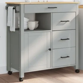 Carrito de cocina MONZA madera maciza de pino 84x40x90 cm de , Carros de cocina y comedor - Ref: Foro24-376110, Precio: 195,7...