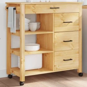 Carrito de cocina MONZA madera maciza de pino 84x40x90 cm de , Carros de cocina y comedor - Ref: Foro24-376112, Precio: 177,1...