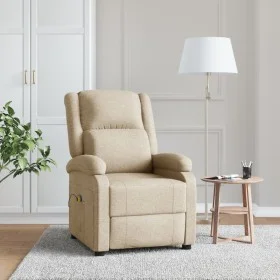 Sillón de masaje de tela color crema de , Sillones de masaje eléctricos - Ref: Foro24-348446, Precio: 228,11 €, Descuento: %