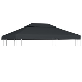 Toldo de cenador 2 niveles 310 g/m² 4x3 m gris antracita de vidaXL, Cubiertas para carpas y cenadores - Ref: Foro24-44758, Pr...