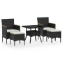 Set comedor jardín 5 pzas ratán sintético vidrio templado negro de , Conjuntos de jardín - Ref: Foro24-3058334, Precio: 321,8...