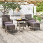 Set comedor jardín 5 pzas ratán sintético vidrio templado gris de , Conjuntos de jardín - Ref: Foro24-3058329, Precio: 257,46...