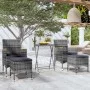 Mesa y sillas de jardín 5 pzas ratán PE y vidrio templado gris de , Conjuntos de jardín - Ref: Foro24-3058395, Precio: 254,60...