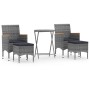 Mesa y sillas de jardín 5 pzas ratán PE y vidrio templado gris de , Conjuntos de jardín - Ref: Foro24-3058395, Precio: 257,79...