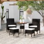 Juego de muebles de jardín de 5 piezas ratán sintético negro de , Conjuntos de jardín - Ref: Foro24-3058472, Precio: 243,28 €...