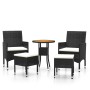 Juego de muebles de jardín de 5 piezas ratán sintético negro de , Conjuntos de jardín - Ref: Foro24-3058472, Precio: 243,28 €...